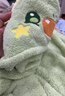 欧孕（OUYUN）婴儿浴巾珊瑚绒速干儿童斗篷浴袍带帽宝宝洗澡浴衣 恐龙145*85  实拍图