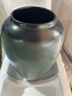 景德镇陶瓷花瓶摆件客厅插花落地高级感种花盆大复古陶罐水养中式 绿森林中号【暗绿色】可水培 实拍图