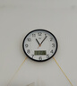 康巴丝（Compas）挂钟简约钟表创意客厅办公2025款石英钟挂墙卧室日历时钟 3221B黑白色（日历款）） 9英寸 （直径23厘米） 实拍图