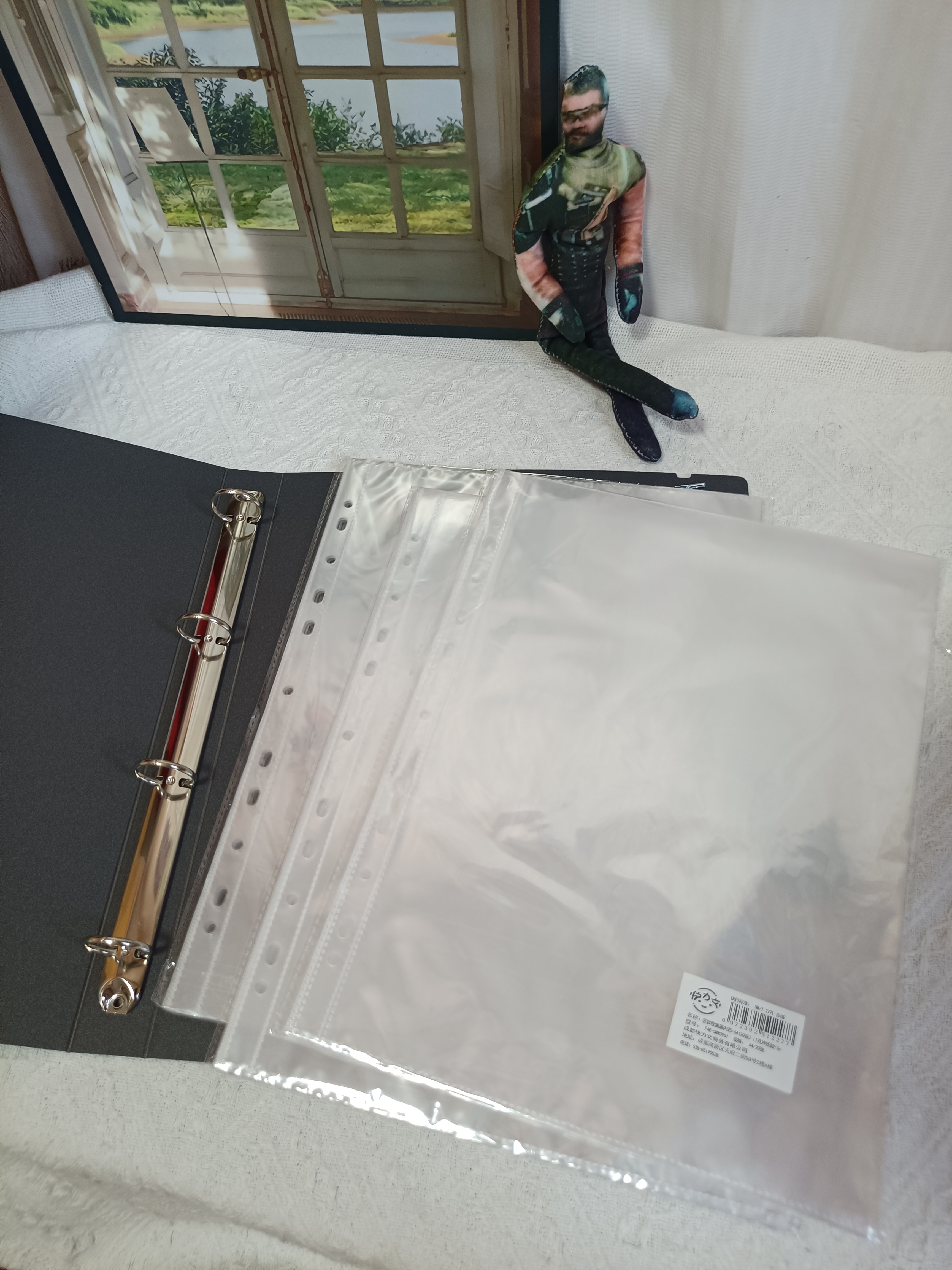 简繁A4/60页资料册活页文件夹收纳册透明插页袋初高中专用试卷收纳袋学生歌谱乐谱夹奖状收集册 黑灰色 实拍图