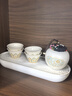 瓷牌茗茶具（cipaiming teaset）旅行茶具套装户外便携式陶瓷快客杯一壶四杯办公室功夫茶壶泡茶 白古茗1壶4杯+罐盘+棕皮包+巾夹 实拍图