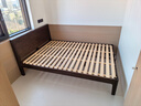 源氏木语实木床卧室双人床黑胡桃木斜靠大板床1.5*2.0m高铺京仓款 实拍图