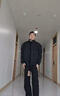 主意范（ZHUYIFAN）夹克男三防飞行秋冬加绒加厚整套棒球服羽绒外套短款工装冲锋衣潮 黑色夹克 XL 130-150斤 实拍图