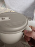 诗素漫304不锈钢泡面碗带盖大号宿舍学生食堂打饭盒带饭盆方便面可沥水 1700ML大容量【304内胆】米白色 实拍图