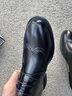 百丽情人节礼物男商务正装增高软底真皮鞋 黑色A2248（布洛克款） 43 实拍图