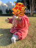 宝宝爬爬服连体衣罩衣防水全身秋冬护衣防脏外穿户外婴儿爬行儿童 连体拉链狮西红 90码【建议身高70-85cm】 实拍图