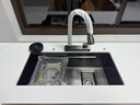吉特高JITTGO多功能304不锈钢5mm洗菜盆大单水槽洗碗池N11 80X46枪灰大单槽+5.0厚度+飞雨龙头+净水 实拍图