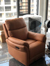 左右沙发单人沙发椅子北欧简约客厅家具科技布功能单椅DZY6010 8手动带摇转单椅 真皮款-焦糖色 一人位 实拍图