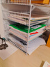 学生桌面书本收纳置物架书桌多层书架桌上儿童绘本架办公桌文件架 五层草葱白-横款 实拍图