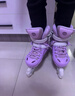 斯威（SWAY）轮滑鞋儿童溜冰鞋男女童初学套装中小学滑轮滑冰旱冰鞋成人直排轮 莫紫八轮全闪+头盔护具+一体支架 M (适合6-12岁)平时鞋码31-36 实拍图