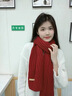 百搭韩版针织毛线红色围巾女2024圣诞冬季高级感新年礼物情侣围脖 针织围巾-酒红色-1个装-保暖 1 实拍图