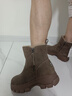 达芙妮雪地靴女冬季加绒加厚保暖短靴东北大棉鞋子 4023608085 棕色 38  实拍图