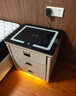 虎牌保险柜家用智能床头保险柜隐形式无线充电小型木质抽屉全钢防盗一体隐藏式保险箱密码指纹解锁 【高配款】白色（轻奢功能+蓝牙音箱+语音控制) APP智控款(钥匙/密码/指纹/远程解锁) 实拍图