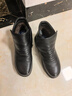 红蜻蜓秋冬老人棉鞋厚绒保暖皮鞋短靴中老年防滑女靴WTC43709黑色39 实拍图