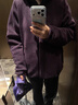 优衣库男装女装摇粒绒拉链茄克/长袖外套廓系夹克479792 79 深紫色 S /165/84A 实拍图