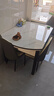 卧家岩板餐桌椅组合现代简约轻奢伸缩折叠家用小户型实木餐桌吃饭桌 12mm岩板-卡塔金-亮光白 1.35m 直径桌+四椅【菠萝椅】 实拍图