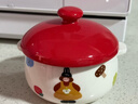 onlycook双耳陶瓷碗 带盖蒸蛋碗炖盅 儿童辅食燕窝蒸盅煲汤小汤盅 红色 实拍图
