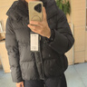 高梵黑金鹅绒服抱抱5.0四格短款女士时尚运动休闲羽绒服 黑色 M 实拍图