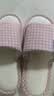 俞兆林亚麻棉麻拖鞋男女格纹轻便简约居家四季拖鞋 YR006 实拍图