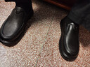 意尔康男鞋秋季羊皮舒适一脚蹬皮鞋男软面套脚商务休闲鞋 59171W黑色 42 实拍图