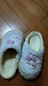 冬季儿童棉拖鞋男女童保暖防滑加绒亲子包跟中小童宝宝毛毛棉拖鞋 升级版天蓝兔子拖鞋 12 32/33码（内长19CM适合脚长18 实拍图