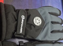目丸保暖手套男女户外冬天骑行防寒风加绒厚触屏女防水冬季棉滑雪手套 4#雪花圆标黑色（拼色男款） 实拍图
