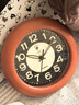 北极星（POLARIS）台钟夜光准时卧室钟座钟手感时钟防水钟浴室挂钟17cm脏橘色【开学季】 实拍图