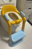 世纪宝贝（babyhood）儿童马桶辅助器 宝宝阶梯架坐便圈扶手架座便器 PU软坐垫 天空蓝 实拍图