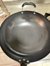 阎铁匠章丘炒锅铁锅 炒菜锅无涂层家用不易粘锅圆底轻便炒勺锻打已开锅 32cm黑锅镜面木把带耳3-5人D 32cm 圆底炒锅 实拍图