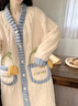 睡裙女秋冬季珊瑚绒2026新款加厚保暖睡袍中长款甜美家居服可外穿 乳白色 RQ008 均码 实拍图