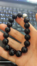 普陀山黑曜石手串足银饰六字箴言五行补水男士手串转运珠护身生日礼物 实拍图