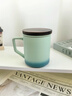 叁旬（sanxun） 知行陶瓷泡茶马克杯带盖过滤水杯女男办公室茶水分离杯子定制 知行马克杯【湖兰釉】 实拍图