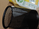 得力（deli）金属网纹圆形笔筒 简约创意桌面收纳盒 办公学习用品 黑色 实拍图