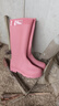 雨鞋女款成人高筒雨靴防滑水鞋长筒防水防臭加绒水靴 粉色 M （37-38） 24CM 实拍图