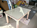 育才儿童桌椅花生桌可升降涂鸦幼儿园学习画画桌宝宝积木玩具游戏桌椅 小粉猪长方桌80X60CM 配一椅 实拍图