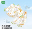 迷你木木屋儿童睡衣春夏男女童薄家居服套装夏天薄款服装 白/绿童话森林 100 实拍图