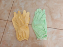 加厚丁腈乳胶皮手套厨房洗碗加长防水耐用乳胶束口家务清洁女夏季 2双-黄+绿/加厚耐用 送挂钩 大号 实拍图