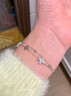 中国黄金（CHINA GOLD）S925银幸运四叶草双层手链女款轻奢小众手饰新年节生日礼物送女友 【今/次日达】四叶草双层手链 实拍图