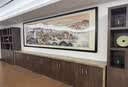 欧蓝盾泰山日出客厅装饰画手绘山水国画办公室挂画会议室靠山图壁画高档 沙比利实木框-圆角棕色 装框218*88 实拍图