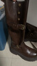 达芙妮长筒靴子女鞋加绒2025新款秋冬爆款牛仔靴高筒巨好看骑士长靴 实拍图
