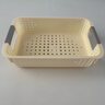 名创优品同款 杂物收纳筐塑料桌面收纳盒厨房橱柜零食玩具整理筐 奶油色/白色矮款中号 实拍图