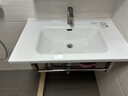 DSTO台盆陶瓷一体盆洗手盆单盆阳台卫生间柜中边盆台下洗脸面盆池定制 【81*50cm】单盆+下水器+安装胶 实拍图