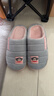 大嘴猴（paul frank）棉拖鞋女士秋冬季室内家居拖鞋毛绒保暖厚底棉鞋女款浅灰260PF607 实拍图