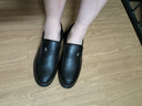 蜘蛛王男鞋真牛皮软底休闲皮鞋防滑透气中老年爸爸鞋时尚百搭商务正装鞋 Z9106黑色 单层 头层牛皮 40 (250mm) 标准皮鞋码 实拍图