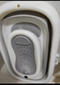 iuu婴儿洗澡盆 可折叠宝宝浴盆大号 洗澡神器躺托浴架新生儿童用品 【北欧灰】+调节感温浴架+脸盆*3 材质：FAD食品级材质检测认证 实拍图