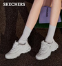 斯凯奇（Skechers）女鞋秋冬小白鞋蕾丝休闲运动熊猫鞋黑色增高厚底老爹鞋11959 白色/WHT 40 尺码偏大，建议选小半码 实拍图