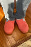 回力纯色全包棉鞋情侣室内外防滑保暖棉拖鞋HL0233红色40-41码 实拍图