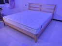源氏木语实木床橡木卧室双人床简约布艺软包床梨白软靠床1.8*2米 实拍图