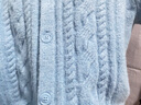 优衣库女装纽花圆领针织开衫/毛衣外套空调衫通勤秋冬新款481477 03 灰色 S 实拍图