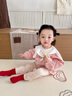贝瑞加（Babyprints）宝宝罩衣女儿童围裙吃饭反穿衣学生画画围兜饭兜防水透气 粉兔 实拍图